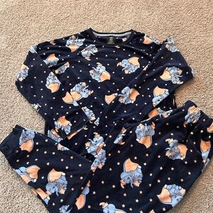 Disney Navy and Orange Dumbo Pajama Set Size S